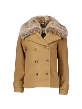 Michael Kors | Faux Fur Collar Wool-Blend Short Peacoat 5.2折