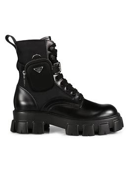 prada男鞋, Prada | Lug-Sole Leather Combat Boots商品图片 