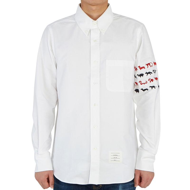 thom browne衬衫, Thom Browne | THOM BROWNE 男士白色棉质衬衫 MWL272E-06177-100商品图片 独家减免邮费