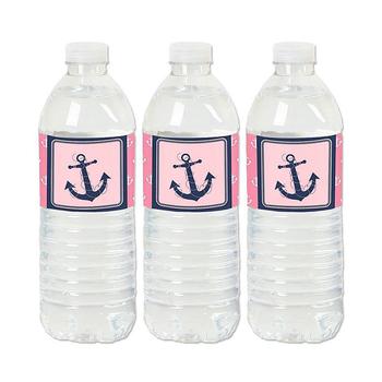 商品Ahoy - Nautical Girl - Baby Shower or Birthday Party Water Bottle Sticker Labels - Set of 20图片
