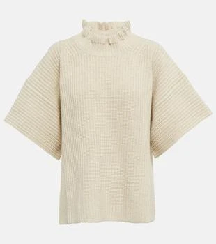 推荐Ruffled wool-blend knit sweater商品