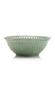 商品Moda Domus - Large Balconata Creamware Salad Bowl - Color: Green - Material: Ceramic - Moda Operandi图片