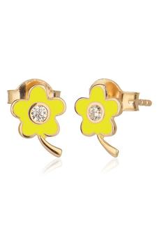 Gabi Rielle推荐, Gabi Rielle | 14K Gold Plated Sterling Silver & CZ Yellow Flower Stud Earrings商品图片 4.8折