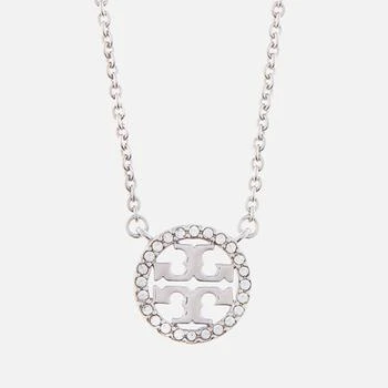推荐Tory Burch Women's Crystal Logo Delicate Necklace - Tory Silver商品