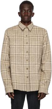 product SSENSE Exclusive Beige Wool & Mohair Checkered Shirt image