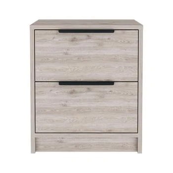 Depot E-Shop | DEPOT E-SHOP Egeo Night Stand, Two Drawers, Countertop, Light Grey, For Bedroom,商家Premium Outlets,价格¥1231