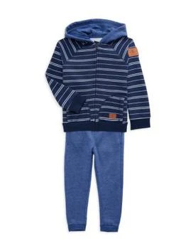 推荐Little Boy’s 2-Piece Striped Hoodie & Joggers Set商品