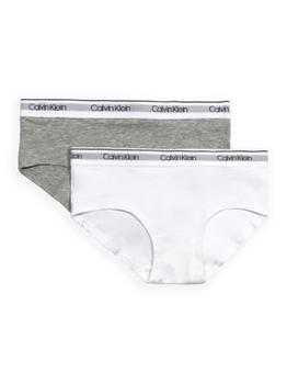 商品Calvin Klein | Girl's 2-Pack Logo Hipster Briefs,商家Saks OFF 5TH,价格¥71图片