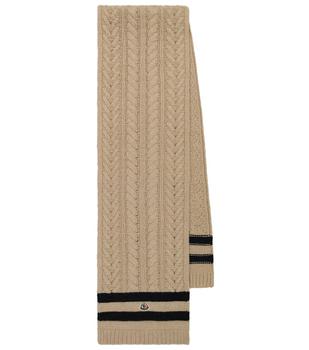 Moncler | Cable-knit cashmere and wool-lend scarf商品图片,