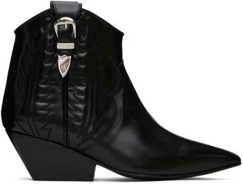 Toga Pulla | Black Polido Ankle Boots 