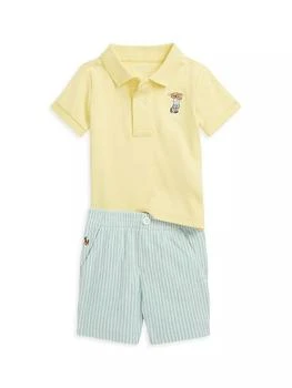 推荐Baby Boy's Polo Bear Polo Shirt & Striped Shorts商品