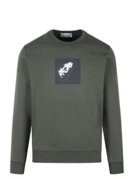 Stone Island | Stone Island Logo Printed Crewneck Sweatshirt 9.6折, 独家减免邮费