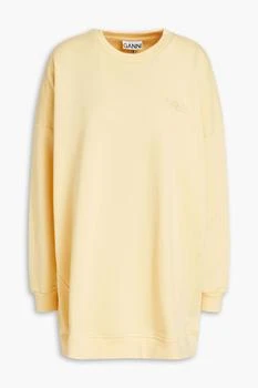 Ganni | Oversized embroidered cotton-blend fleece sweatshirt 2.5折