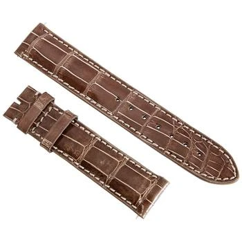 Hadley Roma | 19MM Shiny Brown Alligator Leather Strap 19AAT08C,商家Jomashop,价格¥585