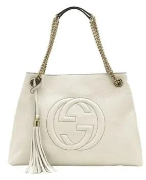 推荐Gucci Soho White Leather with Tassle Women's Shoulder Bag 536196 A7M0G 9522商品