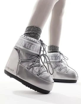 推荐Moon Boot mid ankle snow boots in silver商品