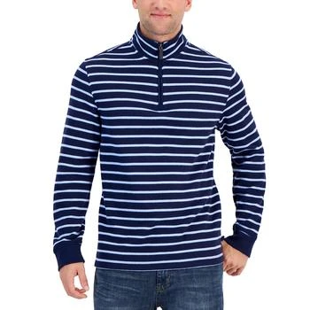 Club Room | Men's Classic Fit Striped French Rib Quarter-Zip Sweater, Created for Macy's 4折
