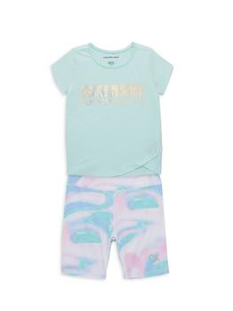 Calvin Klein | ​Little Girl's 2-Piece Logo T-Shirt & Shorts Set商品图片,3折