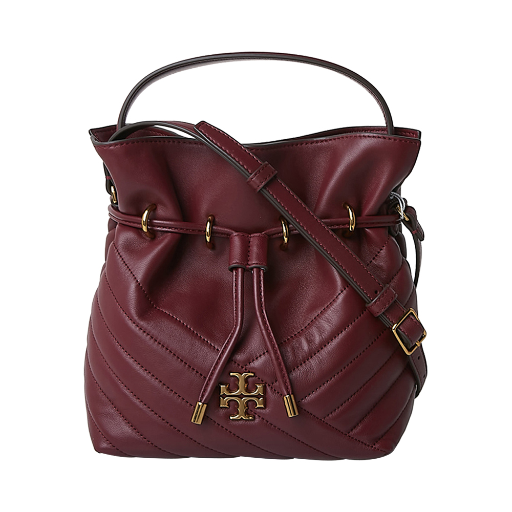 tory burch kira, Tory Burch | TORY BURCH 女士Kira Chevron系列酒红色羊皮迷你水桶包 73561-609商品图片 独家减免邮费