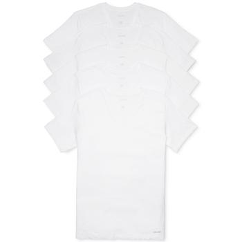Calvin Klein | Men's 5-Pk. Cotton Classics V-Neck Undershirts, Created for Macy's商品图片,5.7折