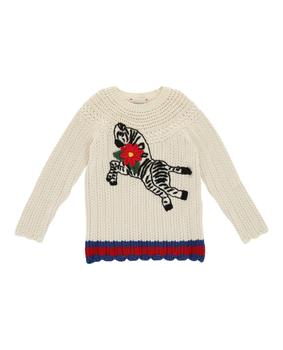 商品Kids Zebra Print Wool Sweater图片