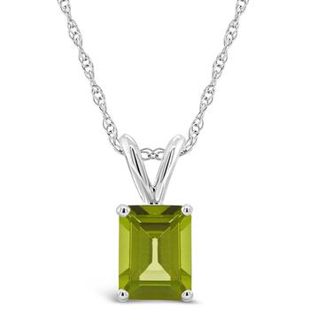 Macy's | Peridot Pendant Necklace (1-3/4 ct.t.w) 14K White Gold商品图片,3.5折