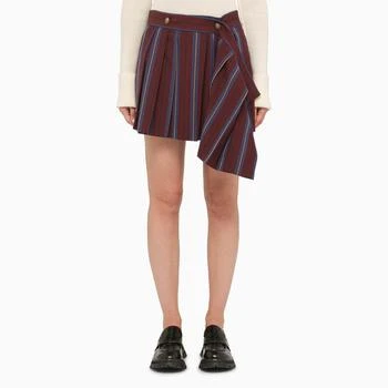 推荐Burgundy striped asymmetrical skirt商品
