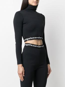 亚历山大·王精选, Alexander Wang | T BY ALEXANDER WANG WOMEN TEXTURED DOUBLE JERSEY LONG SLEEVE CROPPED TURTLENECK WITH LOGO ELASTIC AT HEM商品图片 7折