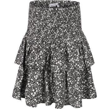 推荐Flowers all over tiered skirt in black and white商品