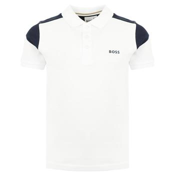 Hugo Boss | Short Sleeve White & Navy Polo Shirt商品图片,额外8折, 额外八折