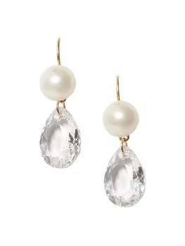 推荐18K Gold-Plated, Crystal & Freshwater Pearl Drop Earrings商品