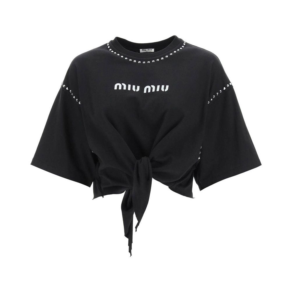 推荐MIU MIU 女黑色女士T恤 MJN332-1ZVD-F0002商品