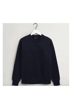 Gant是什么牌子, Gant | GANT Tonal Archive Shield Crew Neck Sweater Mens Evening Blue S商品图片 