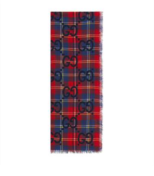 Gucci | Wool Maxi GG Tartan Scarf商品图片,独家减免邮费
