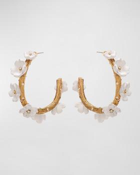 推荐Flower Crystal Hoop Earrings商品