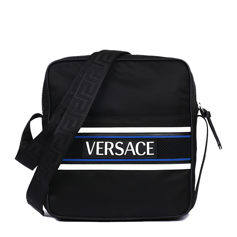 范思哲短袖价格, Versace | VERSACE 范思哲 男士黑灰色尼龙公文包单肩印花斜挎包 DL27418-DNYNV-D41P商品图片 独家减免邮费