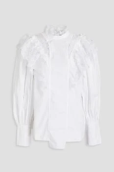推荐Macramé-trimmed cotton-poplin blouse商品