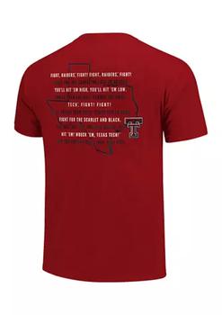 推荐NCAA Texas Tech Red Raiders Fight Song State Overlay Short Sleeve T-Shirt商品