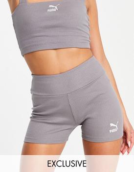 商品Puma | Puma ribbed legging shorts in storm grey,商家ASOS,价格¥121图片