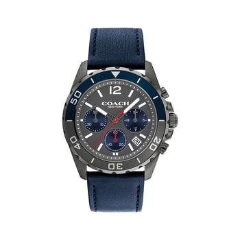 Coach | Men's Kent Blue Leather Strap Watch 44mm商品图片,5折