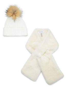 Calvin Klein | 2-Piece Faux Fur Beanie & Pull Through Scarf Set商品图片,3.9折