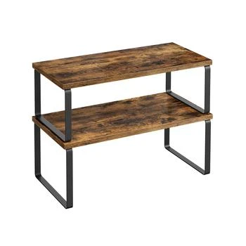 BreeBe | Set of 2 Kitchen Counter Shelves Ink Black and Rustic Brown,商家Premium Outlets,价格¥451