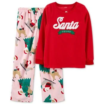 Carter's | Little Girls Santa Squad Fleece Pajamas, 2 Piece Set,商家Macy's,价格¥80