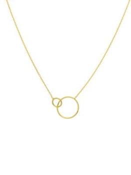 商品Saks Fifth Avenue | 14K Yellow Gold Interlock Hoop Pendant Necklace,商家Saks OFF 5TH,价格¥1532图片