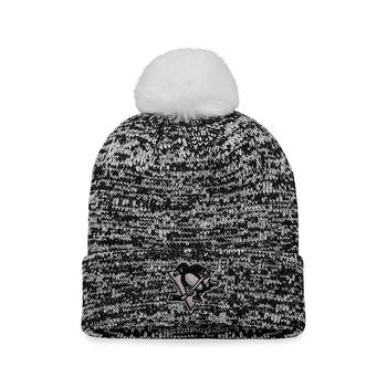 Fanatics | Women's Branded Black Pittsburgh Penguins Glimmer Cuffed Knit Hat with Pom商品图片,
