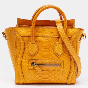 celine nano, [二手商品] Celine | Celine Mustard Python Nano Luggage Tote商品图片 8.9折, 满1件减$100, 满减