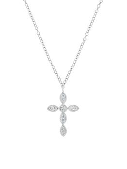 商品14K White Gold & 0.15 TCW Diamond Cross Necklace,商家Saks OFF 5TH,价格¥3446图片