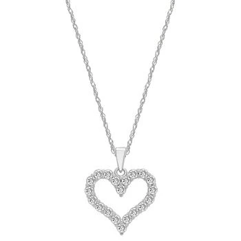 Macy's | Diamond Open Heart Pendant Necklace (1/2 ct. t.w.) in 14k Gold, 18" + 2" extender 4折