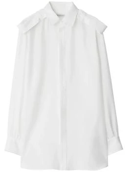 Burberry | BURBERRY Women's Shoulder Button Silk Shirt 5折