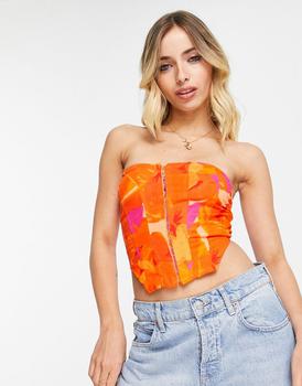 product Stradivarius corset top in bold print image